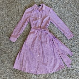 J. Crew Red and White Stripped, Long Sleeve Dress